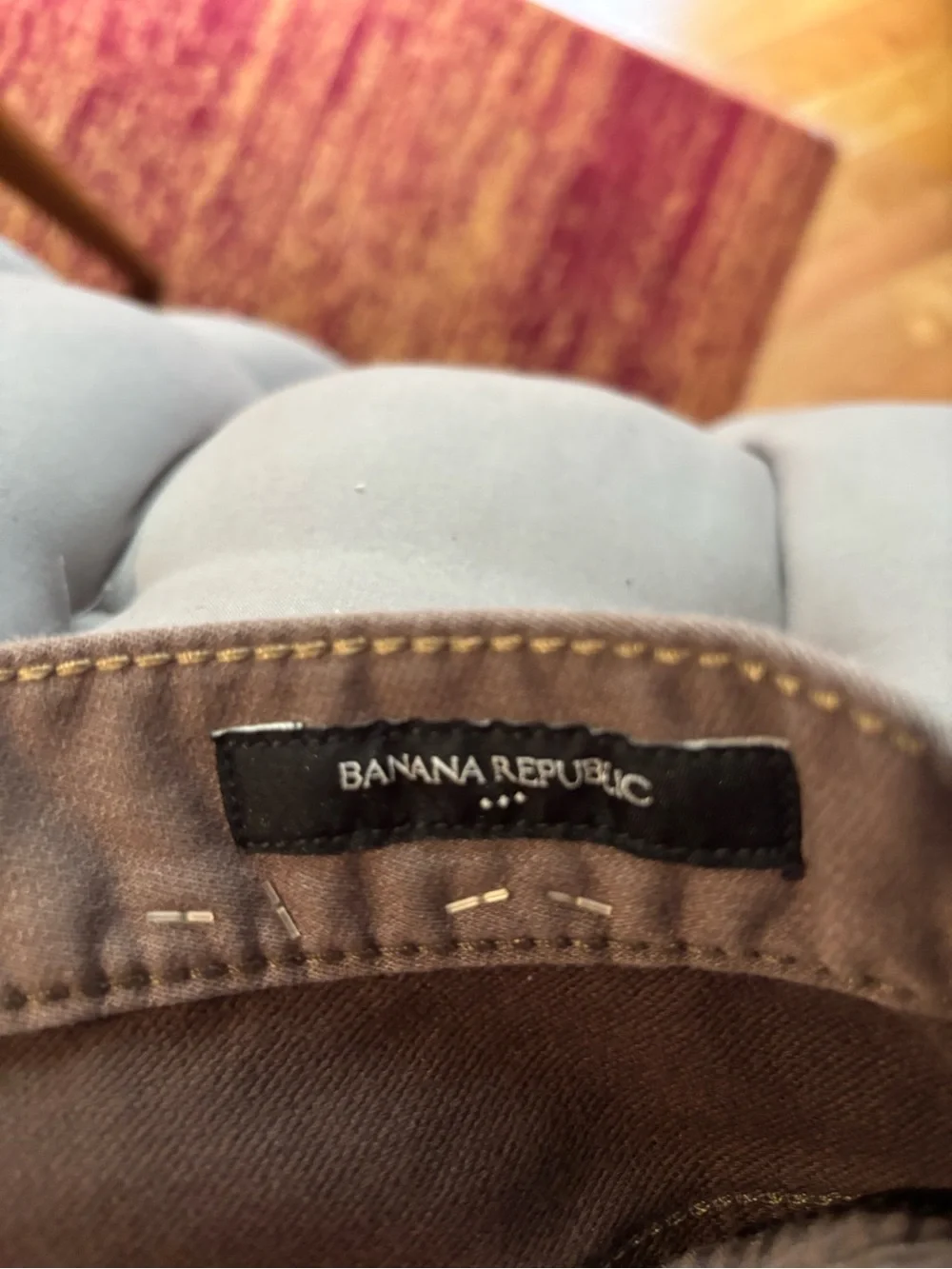 Size 31x32 Banana Republic Athletic fit travel jeans in Brown and Blue.